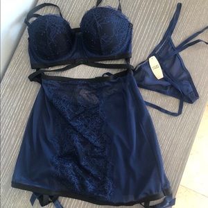 Victoria’s Secret Sexy Navy Blue Bra Set NWT💙🖤💙